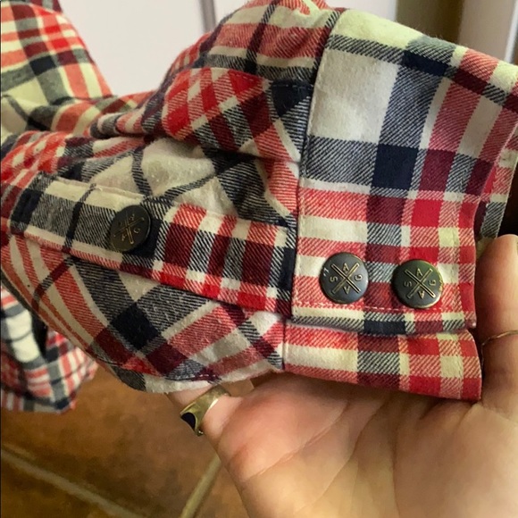 Saga Outerwear plaid coat with grey hood - Picture 9 of 9